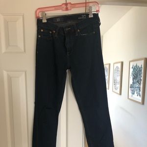 Mid rise dark was jeans